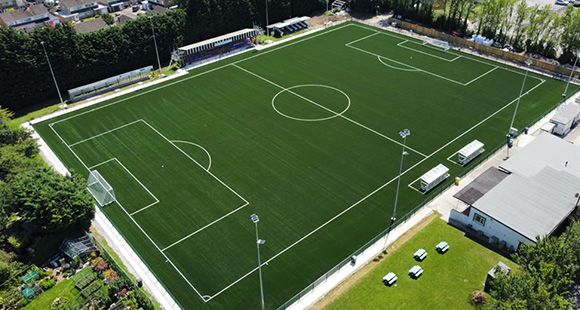 an overhead view of St Ives FC pitch